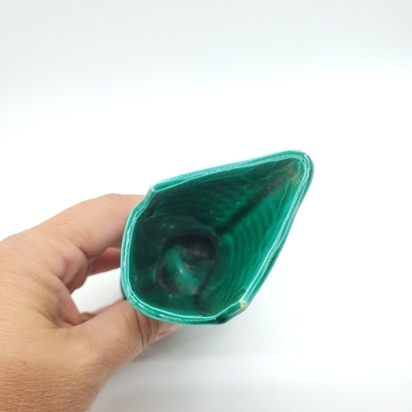 Vintage Green made in Japan mini heeled boot vase - Picture 7 of 10